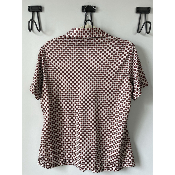 Vintage Sears The Shirt PermaPress Polyester Patterned Button Up Shirt Size 38 - Picture 4 of 7
